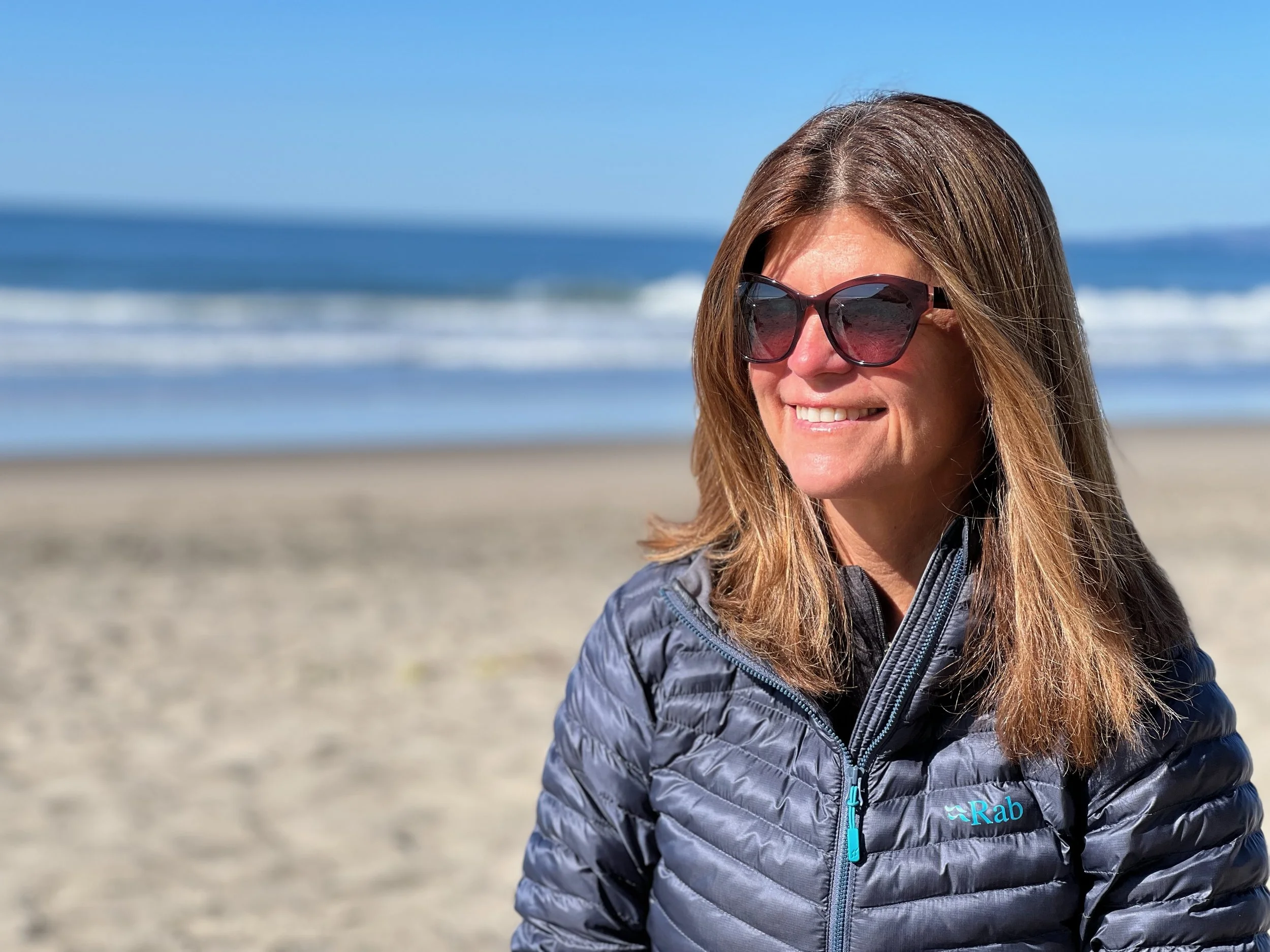 Angela Webb at the beach